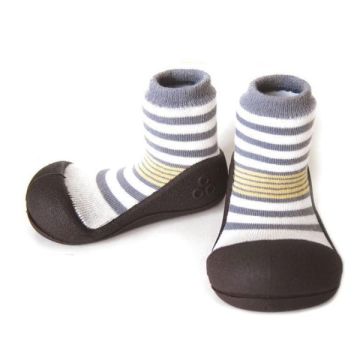 Chaussures souples T 20 - 115mm (12-18 mois) Attipas coton biologique naturel, 2 Tone