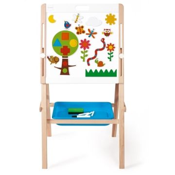 Tableau noir et blanc pour enfants, avec aimants et rouleau de papier, Scratch