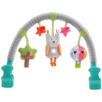 Arche Musicale à cliper sur poussette ou siege, Eveil bébé Hibou Taf Toys