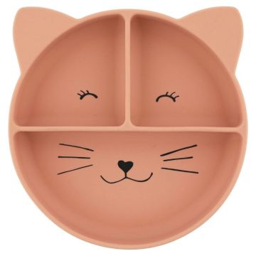Assiette en silicone avec ventouse et compartiments Mrs. Cat — Trixie