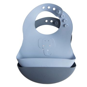 Bavoir en silicone 2-pack Mrs. Elephant — Trixie