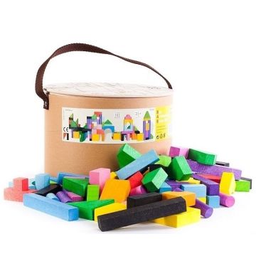 Jeu de Constructions, 102 Blocs en bois de couleurs pour des heures de jeu, dès 18 mois, Livraison Gratuite Bajo