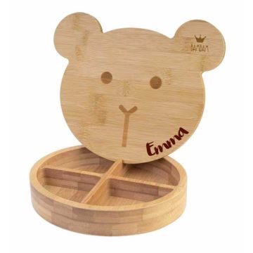 Boîte à bijoux Ours en bambou, à personnaliser avec prénom Enfant, Bambam
