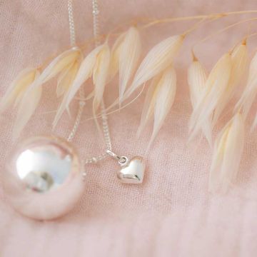 Bola Coeur de Marie Argent, marque Aismée, Bijou Grossesse, Cadeau Bijou Future Maman