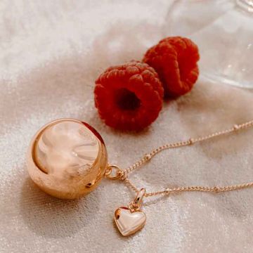 Bola Or rose Aismée, Coeur de Marie, Bijou Grossesse, Cadeau Bijou Future Maman