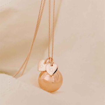 Bola de Grossesse Aismée, à personnaliser avec initialies, Aphrodite, or rose