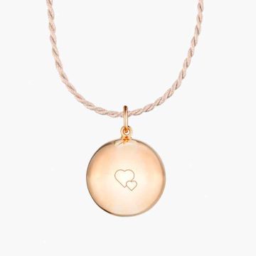 Bola Grossesse Or Rose Ilado, Collier pour Femme Enceinte, Coeur à Coeur