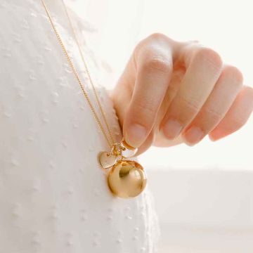Bola de Grossesse Aismée, à personnaliser avec initialies, Aphrodite, or jaune
