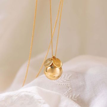 Bola personnalisé colibri Nadia or jaune, collier de maternité Aismée