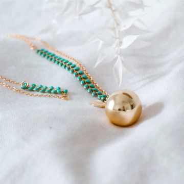 Bola de Grossesse Epi turquoise de l'atelier Aismée , Cadeau Bijou Future Maman