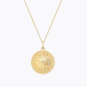 Bola de grossesse plaqué or jaune Dentelle avec chaînette, collier femme enceinte d'Ilado Paris
