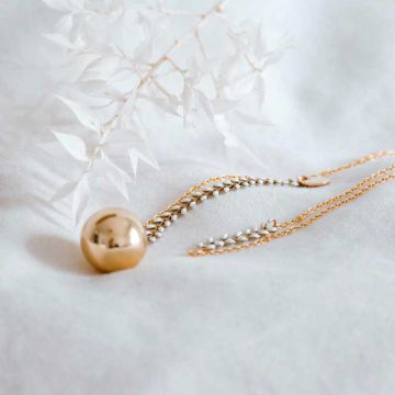 Bola de Grossesse Epi blanc de l'atelier Aismée , Cadeau Bijou Future Maman