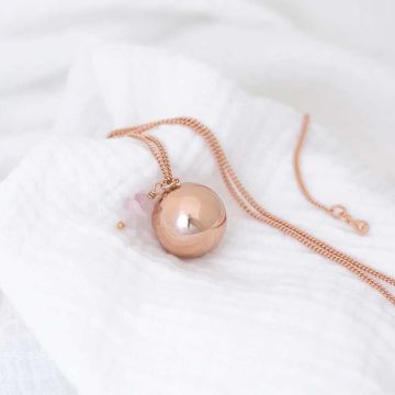 Bola de grossesse Aismée Lili & Rose, quartz et or rose, idée cadeau femme enceinte