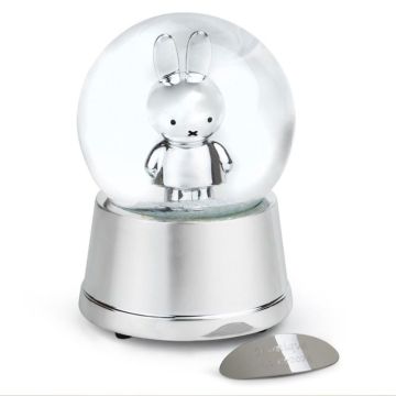 Boule à neige musicale Miffy argentée à personnaliser, Zilverstad