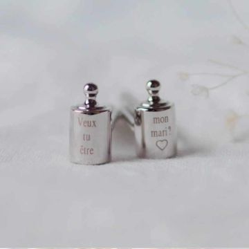Boutons de manchette personnalisables, Mon Petit Poids, Idée Cadeau Papa