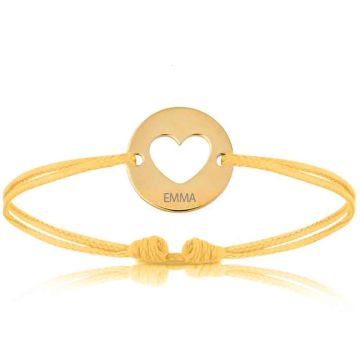 Bijoux Bébé Enfant Garçon ou Fille, Bracelet Cordon jaune, étoile or, Aaina & Co, Livraison Gratuite