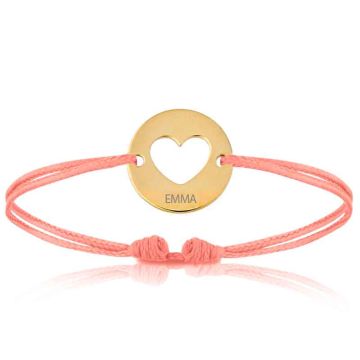 Bijoux Bébé Enfant Garçon ou Fille, Bracelet Cordon rose, étoile or, Aaina & Co, Livraison Gratuite