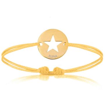 Bijoux Bébé Enfant Garçon ou Fille, Bracelet Cordon Gris, étoile or, Aaina & Co, Livraison Gratuite