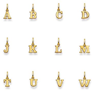 Pendentif 750/18K Lettre Initiale or Jaune, Idée Cadeau Bijoux Naissance ou Anniversaire