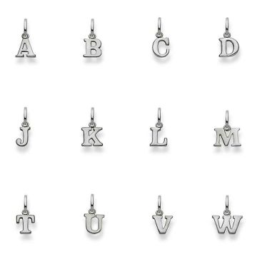 Pendentif 750/18K Lettre Initiale or blanc, Idée Cadeau Bijoux Naissance ou Anniversaire