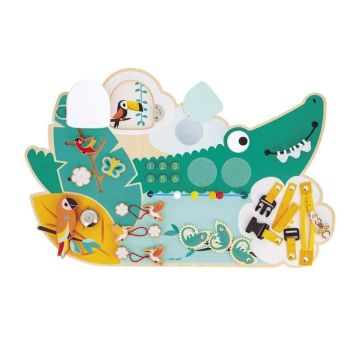 Busy Board Crocodile, panneau d'activités Janod, dès 18 mois