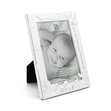 Cadre photo bébé ABC argenté à personnaliser, Zilverstad