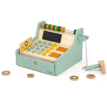 Caisse enregistreuse et 8 accessoires, Jouet en Bois Eco responsable Trixie Baby, Top idée Cadeau Noël 3 ans