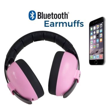 Casque Anti Buit avec Bluetooth, Casque Audio Garçon double usage protéger les oreilles et écouter de la musique, Banz rose