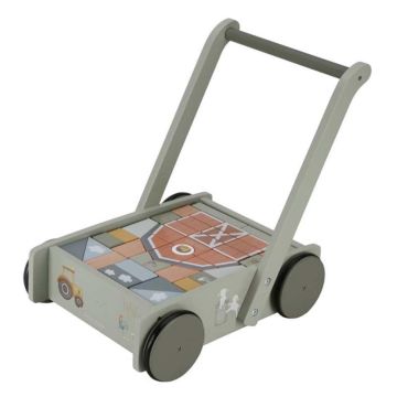 Chariot de marche Little Farm avec blocs en bois, Jouet en bois Little Dutch, dès 12 mois