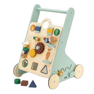 Trotteur Chariot d'activité en bois à pousser animaux, Trixie Baby