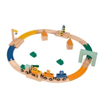 Circuit de train en bois, Trixie Baby, Idée Cadeau Enfant 3 ans