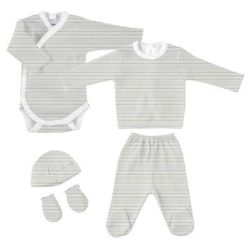 Coffret Naissance Babidu, les Essentiels pour Nouveau Né, 5 pièces gris