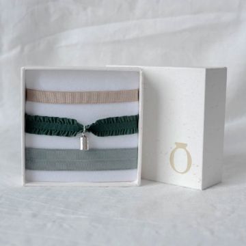 Bracelet personnalisé Mon Petit Poids, Coffret 3 rubans, Bijou bébé, enfant, maman, grand maman, argenté rhodié