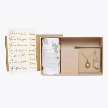 Coffret Bientot Maman, Cadeau Bola or Ilado, Tatouages temporaires et Tisane Grossesse