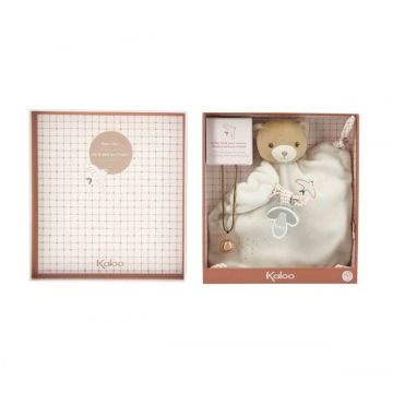 Coffret cadeau grossesse, collier bola et doudou nounours, Kaloo