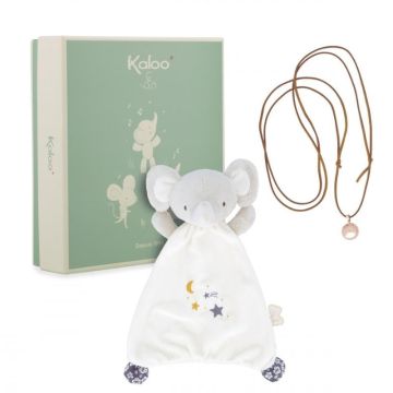 Coffret cadeau grossesse, collier bola et doudou éléphant, Kaloo