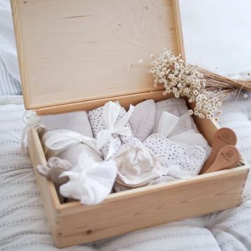 Grand Coffret Naissance Bébé, 10 pièces, Maylily  beige