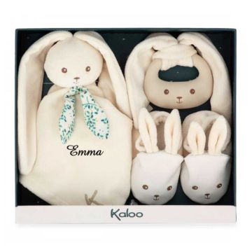 Coffret naissance Kaloo Lapin Lapinoo crème, garçon et fille, cadeau à personnaliser