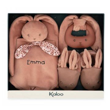 Coffret naissance Kaloo Lapin Lapinoo terracotta, garçon et fille, cadeau à personnaliser