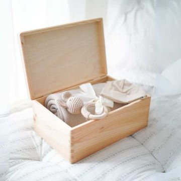Coffret Naissance 100% Douceur, Couverture personnalisée, Bonnet et Hochet, Maylily beige