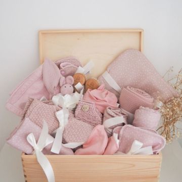 Coffret Naissance Bébé, 15 pièces, Maylily  rose