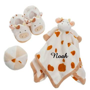 Cadeau Naissance Personnalisé, Coffret Teddykompaniet Vache