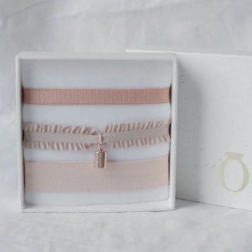 Bracelet personnalisé Mon Petit Poids, Coffret 3 rubans, Bijou bébé, enfant, maman, grand maman,  plaqué or rose