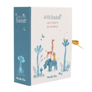 Coffret Souvenirs de Naissance Baobab Cadeau Moulin Roty, en allemand