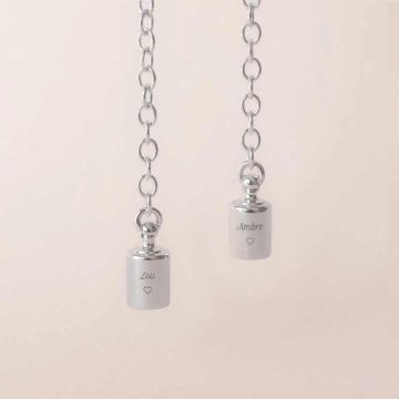 Collier Mes Petits Poids argenté rhodié 16 carats, Bijou à personnaliser pour maman