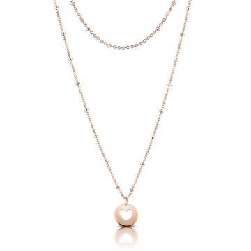 Collier Maman, Pendentif Coeur Or Rosé et Chainette, Cadeau Maman Naissance à personnaliser, Aaina & Co, Livraison Gratuite