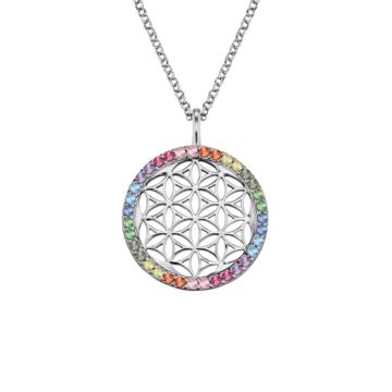 Collier Engelsrufer pour Maman et Femme Enceinte, Fleur de Vie, Argent et Zirconia