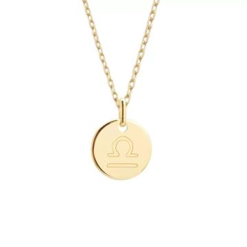 Collier signe Balance pour enfant – Gravé avec prénom et date de naissance