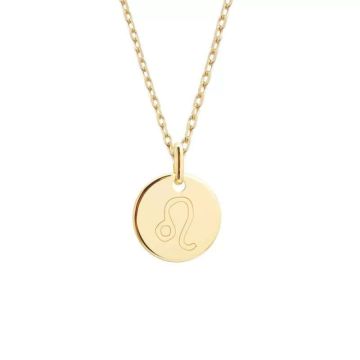 Collier signe Lion enfant personnalisé – Signe astrologique et gravure de prénom