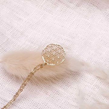 Cadeau Maman Ilado, Collier Fleur de Vie plaqué or 18 carats